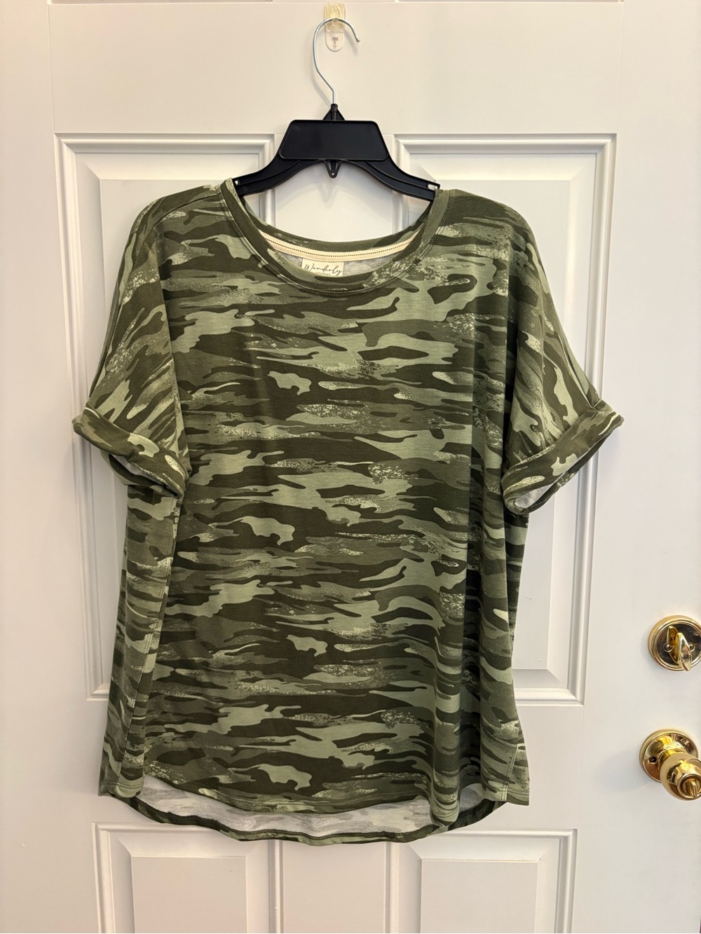 Wonderly Olive Green Camo Short Sleeve Tee